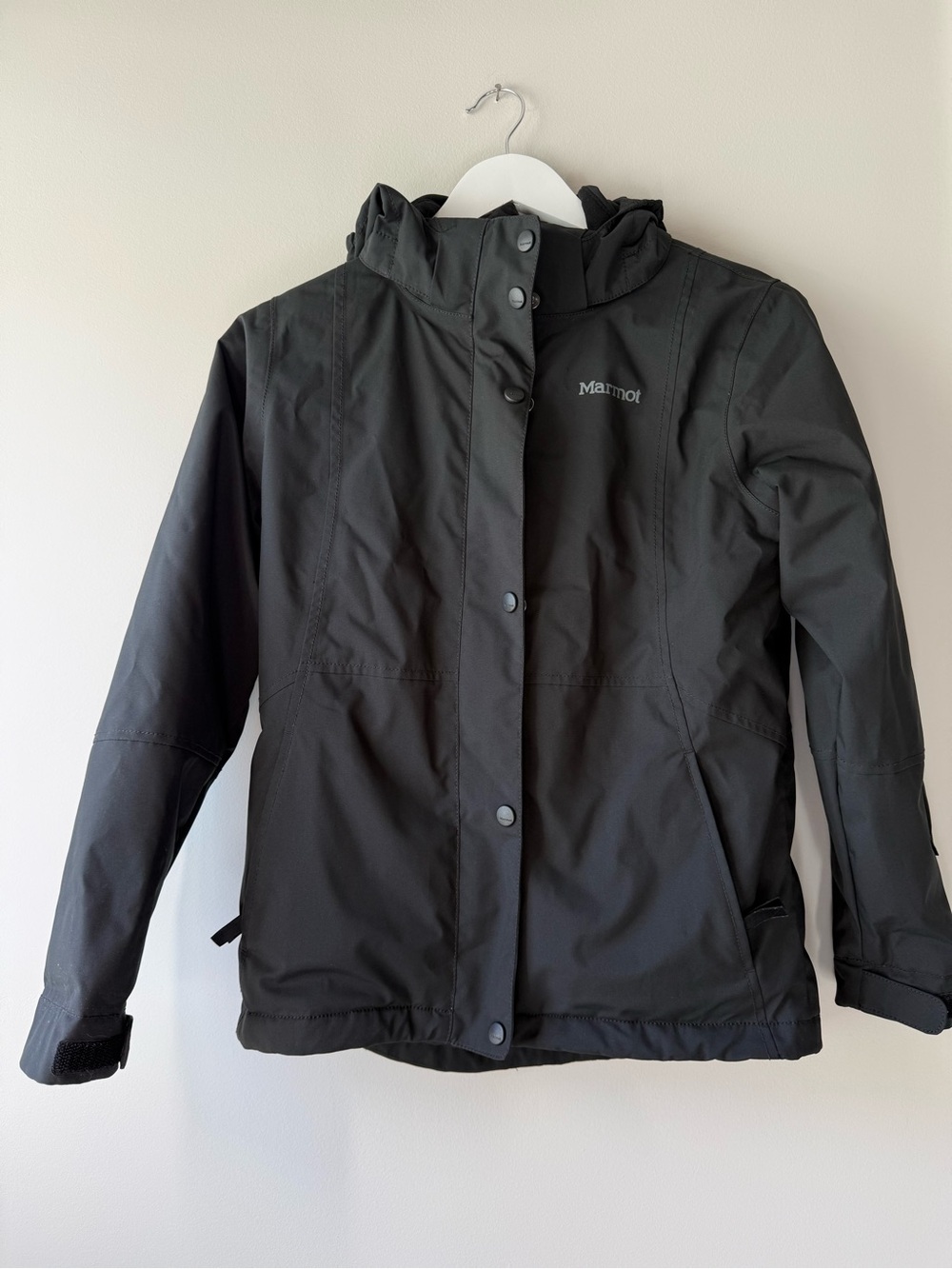 Marmot Girls Nakiska Jacket Youth Large Black Waterproof Insulated Ski Coat